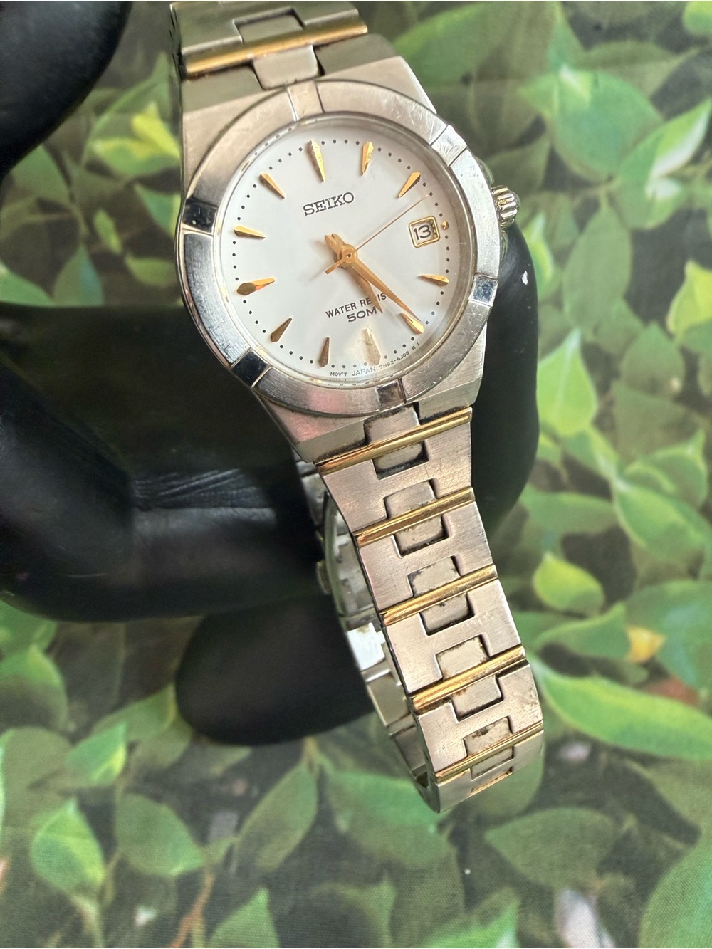 Seiko Silver and Gold-Tone Two-Tone Bracelet Watch with White Dial - Picture 6 of 7